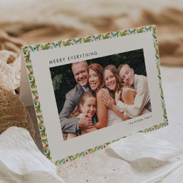 Tarjeta Festiva Patrón Navideño Festivo de Granja Moderna Foto