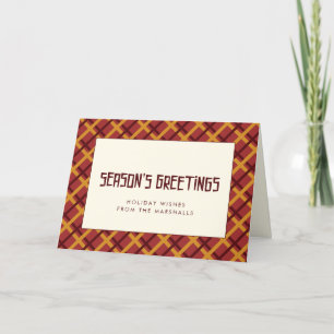 Tarjeta Festiva Patrón retro de mediados de siglo Saludos de tempo