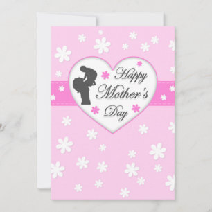 Tarjeta Festiva Patrón rosa de Feliz Día de la Madre