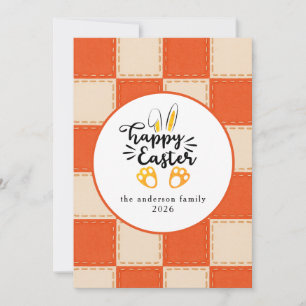 Tarjeta Festiva Patrones de conejo modernos elegantes Feliz Pascua