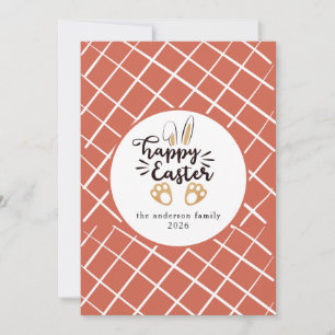 Tarjeta Festiva Patrones de conejo modernos elegantes Feliz Pascua