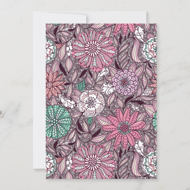 Tarjeta Festiva patrones de organización de flores (Anverso)