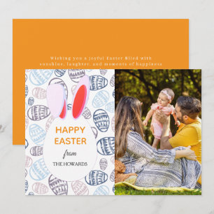 Tarjeta Festiva Patrones modernos elegantes Feliz Pascua Foto