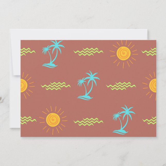 Tarjeta Festiva Patrones veraniegos inmaculados - Naturaleza flora (Anverso)