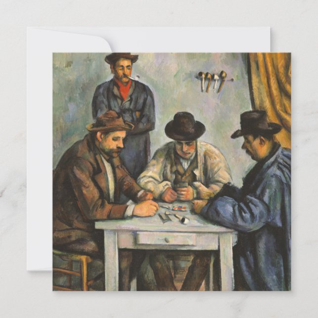 Tarjeta Festiva Paul Cezanne - Los jugadores de cartas (Anverso)