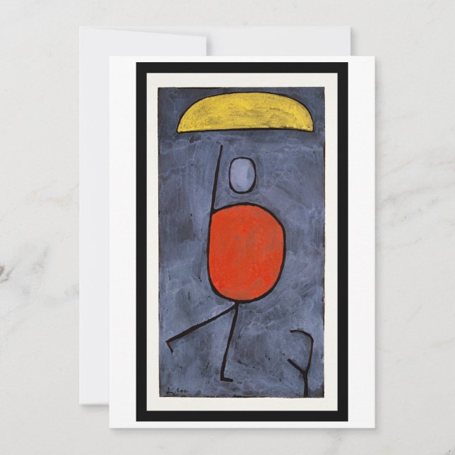 Tarjeta Festiva Paul Klee - Con Paraguas (Anverso)