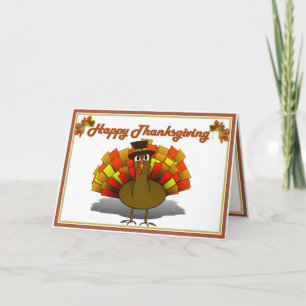 Tarjeta Festiva Pavo de Acción de Gracias Peregrino