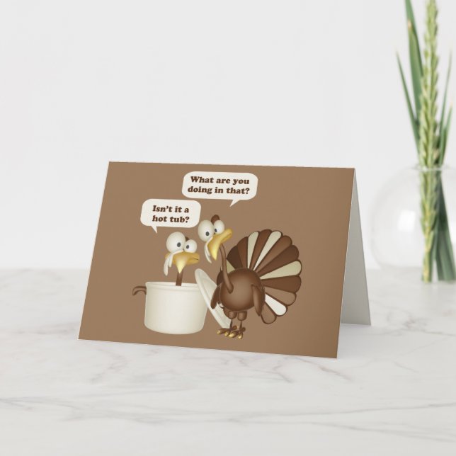 Tarjeta Festiva Pavo de Bañera de Hidromasaje (Anverso)
