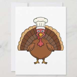 Tarjeta Festiva Pavo de dibujos animados del Día de Acción de Grac