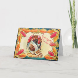 Tarjeta Festiva Pavo de maíz dulce alimento indio de maíz