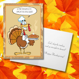 Tarjeta Festiva Pavo Divertido Feliz Día de Acción de Gracias Sirv
