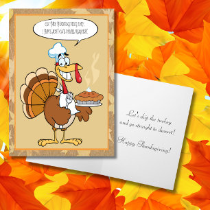 Tarjeta Festiva Pavo Divertido Feliz Día de Acción de Gracias Sirv