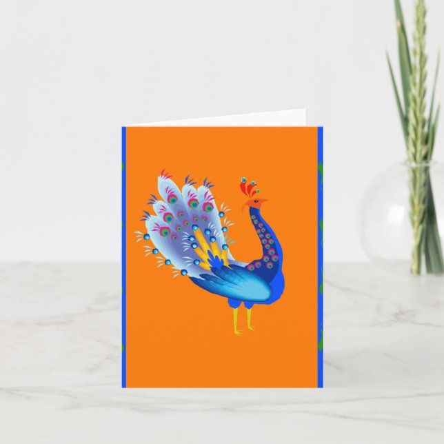 Tarjeta Festiva Pavo real (Anverso)