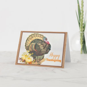 Tarjeta Festiva Pavo y calabazas de acuarela Día de Acción de Grac