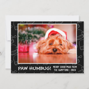 Tarjeta Festiva Paw Humbug Mascota Foto de Black