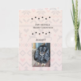 Tarjeta Festiva Paw-stively Merry Christmas with Pet Photo