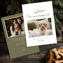 Tarjeta Festiva Paws de Paz Puppy trata a un perro de fotos botáni