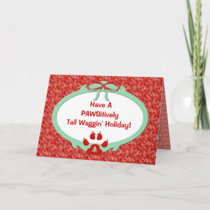 Tarjeta Festiva PAWSitive Dog Lover Red and Green