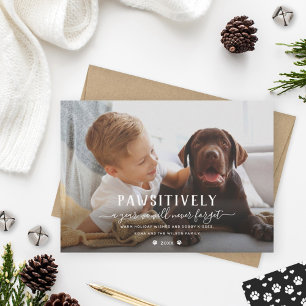 Tarjeta Festiva Pawsitively Unforgettable Year New Puppy Photo