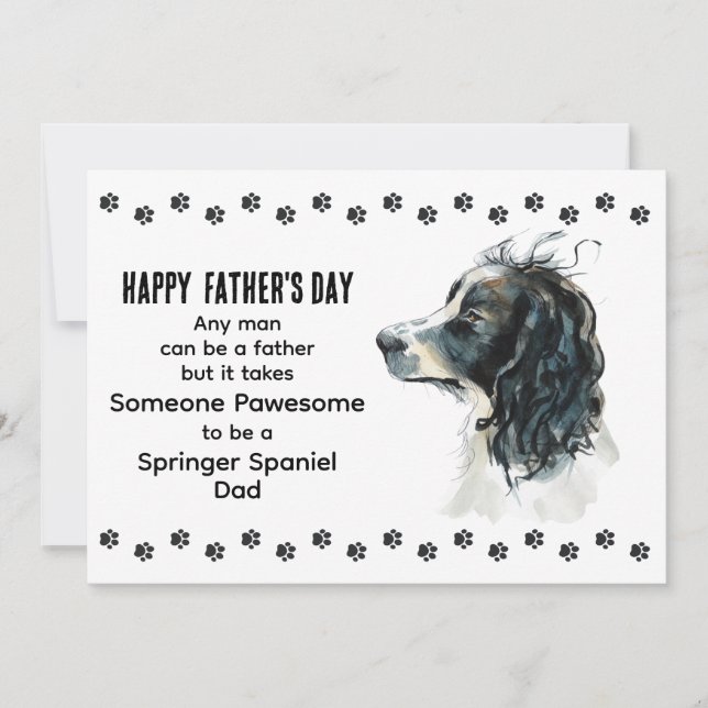 Tarjeta Festiva Pawso Padre Perro Cocker Spaniel Día del Padre (Anverso)