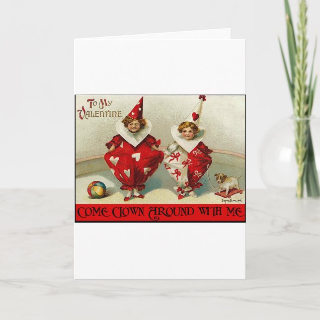 Tarjeta Festiva Payaso alrededor (Anverso)