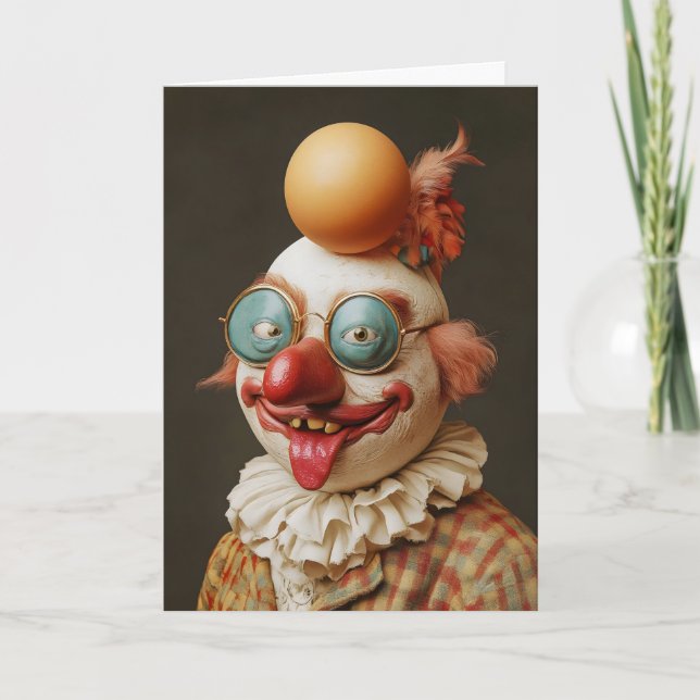 Tarjeta Festiva Payaso del Día de los Inocentes de abril (Anverso)