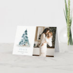 Tarjeta Festiva Paz acuarela Pine Christmas Tree Gift Photo<br><div class="desc">Si necesitas más personalización,  por favor,  no dudes en enviarme un mensaje a yellowfebstudio@gmail.com.</div>