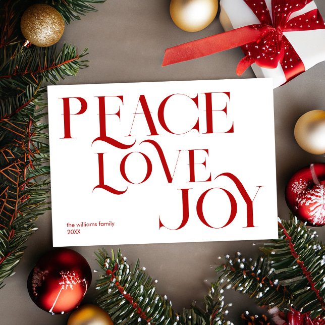 Tarjeta Festiva Paz Alegría Alegría, Navidades Elegantes Blancos R (Subido por el creador)