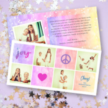 Paz Alegría Amor Cuadrados Coloridos Elegantes 4 F