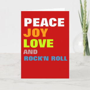 Tarjeta Festiva Paz, alegría, amor y rock