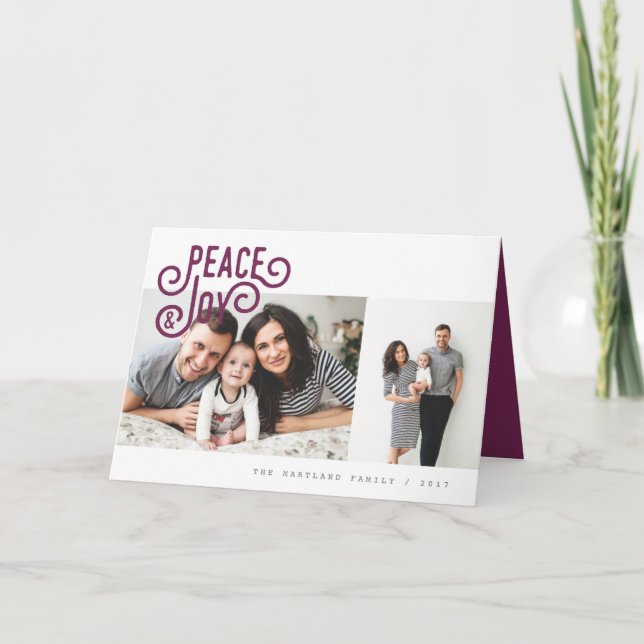 TARJETA FESTIVA PAZ + ALEGRÍA(PLUM) (Anverso)