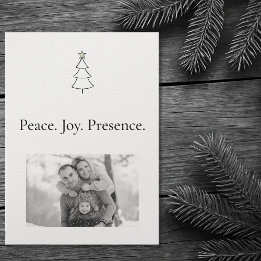 Tarjeta Festiva Paz. Alegría. Presencia. Navidades de fotografía m