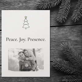 Tarjeta Festiva Paz. Alegría. Presencia. Navidades de fotografía m