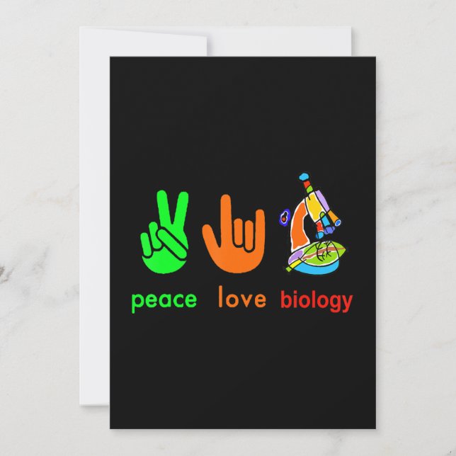 Tarjeta Festiva Paz Amor Biología Microscopio Dolor Ciencia Tea (Anverso)