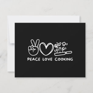 Tarjeta Festiva Paz, Amor Cocina Retro Amante De La Cocina Chef Co