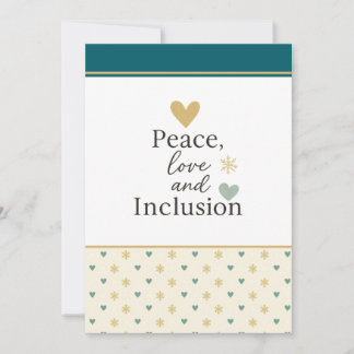 Tarjeta Festiva Paz, Amor e Inclusión | Vacaciones Inclusivas