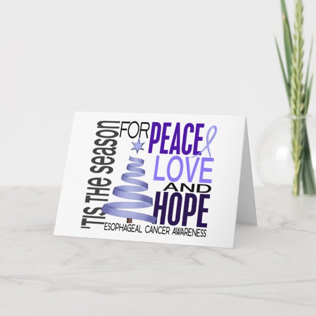 Tarjeta Festiva Paz Amor Esperanza Navidades Cáncer Esofágico (Anverso)