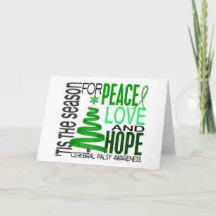 Tarjeta Festiva Paz Amor Esperanza Navidades vacaciones parálisis 