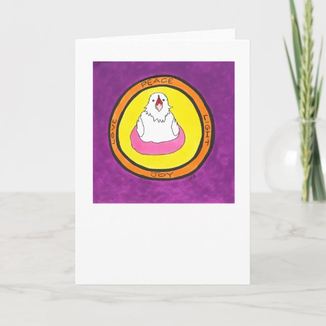 Tarjeta Festiva Paz. Amor. Luz. Alegría. Lola. (Anverso)