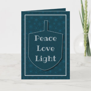 Tarjeta Festiva Paz Amor Luz Estrella Copos de Nieve