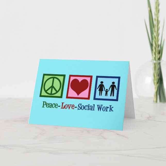 Tarjeta Festiva Paz Amor Trabajo Social (Anverso)