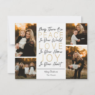 Tarjeta Festiva Paz, amor y alegría en tu corazón