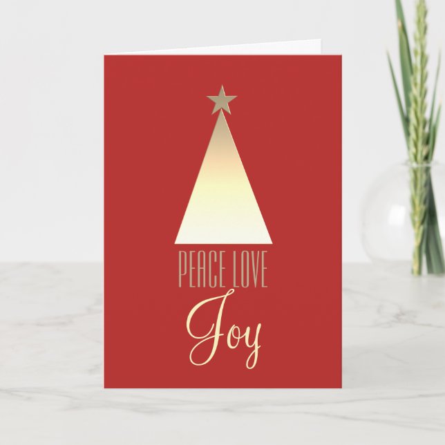 Tarjeta Festiva Paz, amor y alegría Navidades (Anverso)