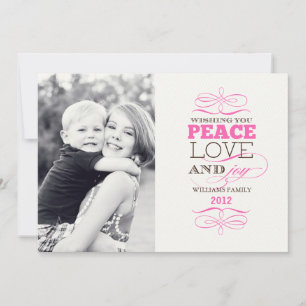 Tarjeta Festiva Paz, amor y cartas de alegría