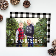 Paz Amor y familia Black Buffalo Plaid Photo