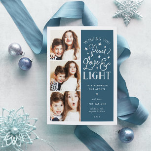 Tarjeta Festiva Paz, amor y luz   Foto de Hanukkah