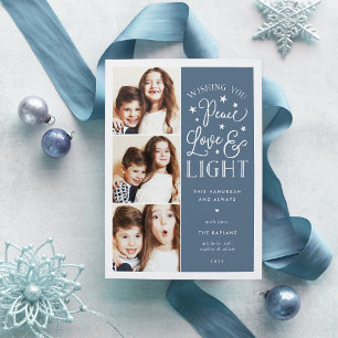 Tarjeta Festiva Paz, amor y luz Foto de Hanukkah