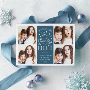 Tarjeta Festiva Paz, amor y luz   Foto de Hanukkah
