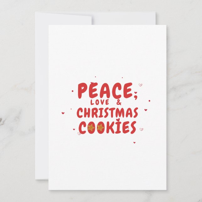 Tarjeta Festiva Paz, amor y Navidades cookies (Anverso)