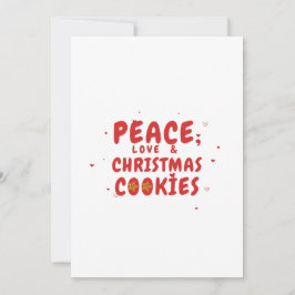 Tarjeta Festiva Paz, amor y Navidades cookies